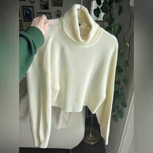H&M Ribbed Turtleneck Crop Sweater